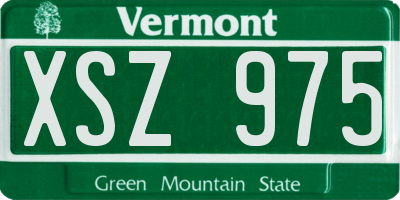 VT license plate XSZ975