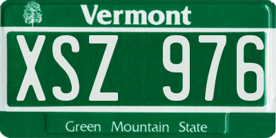 VT license plate XSZ976