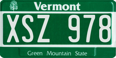 VT license plate XSZ978