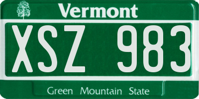 VT license plate XSZ983