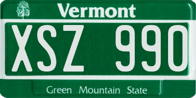 VT license plate XSZ990