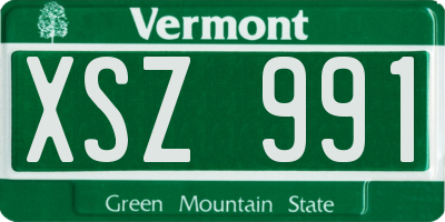VT license plate XSZ991