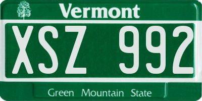 VT license plate XSZ992