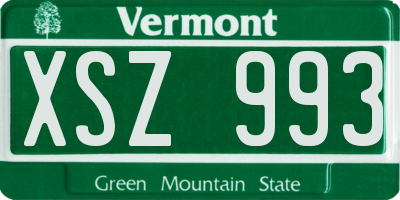 VT license plate XSZ993