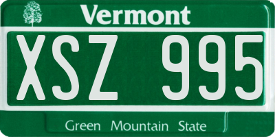 VT license plate XSZ995