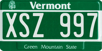 VT license plate XSZ997