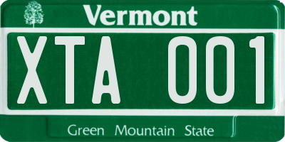 VT license plate XTA001