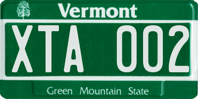VT license plate XTA002