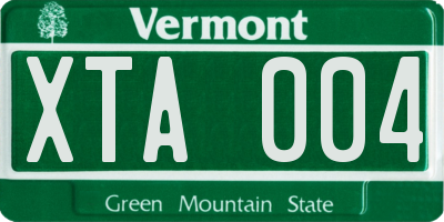 VT license plate XTA004
