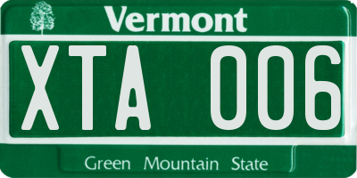 VT license plate XTA006