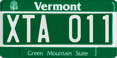 VT license plate XTA011