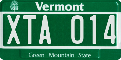 VT license plate XTA014