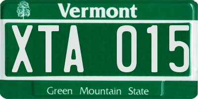 VT license plate XTA015