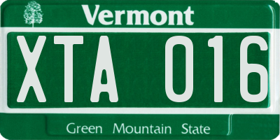 VT license plate XTA016