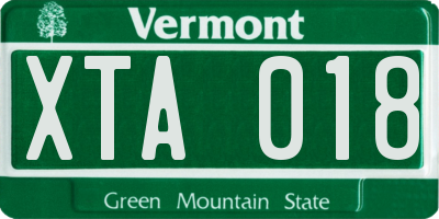 VT license plate XTA018