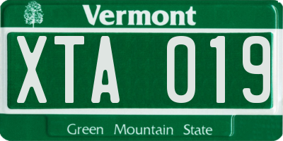 VT license plate XTA019