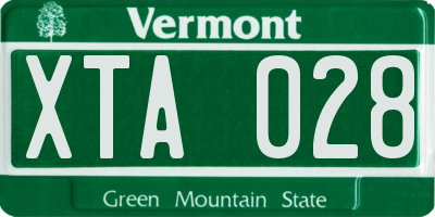 VT license plate XTA028