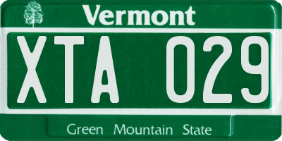 VT license plate XTA029