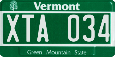 VT license plate XTA034