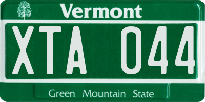 VT license plate XTA044