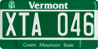 VT license plate XTA046