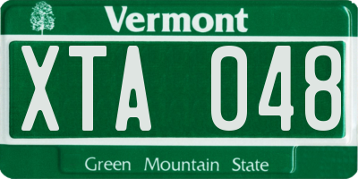 VT license plate XTA048