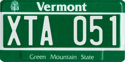 VT license plate XTA051