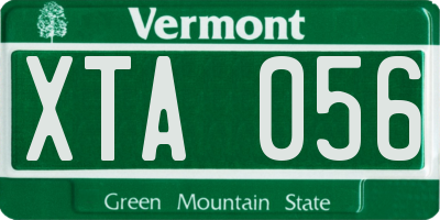 VT license plate XTA056