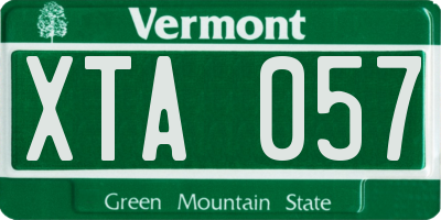 VT license plate XTA057