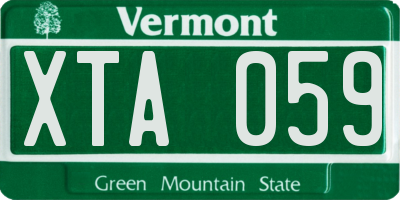 VT license plate XTA059