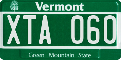 VT license plate XTA060