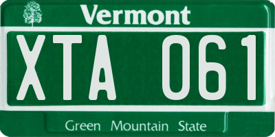 VT license plate XTA061