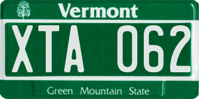 VT license plate XTA062