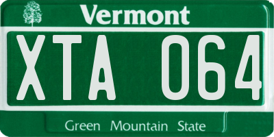 VT license plate XTA064
