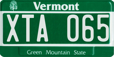 VT license plate XTA065