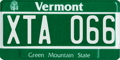 VT license plate XTA066