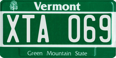 VT license plate XTA069