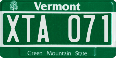 VT license plate XTA071