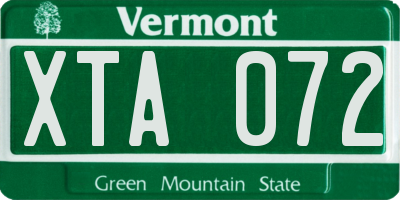 VT license plate XTA072