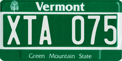 VT license plate XTA075