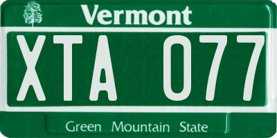 VT license plate XTA077