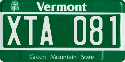 VT license plate XTA081