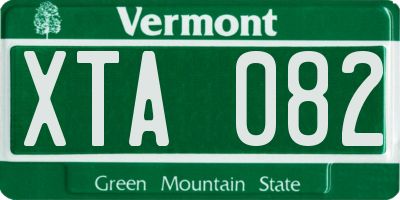 VT license plate XTA082