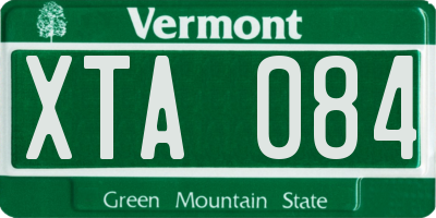 VT license plate XTA084