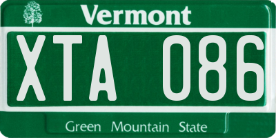 VT license plate XTA086
