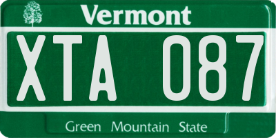VT license plate XTA087