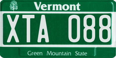 VT license plate XTA088