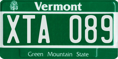 VT license plate XTA089