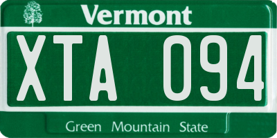 VT license plate XTA094
