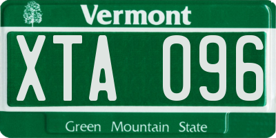 VT license plate XTA096